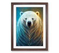 Polar Bear Magic Framed Print | A2 Walnut Framed Wall Art | Ready to Hang | Modern Animal Picture | Living Room Bedroom Lounge Office