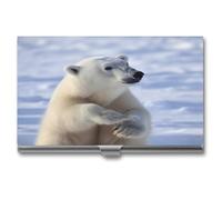 Polar Bear Metal Business Card Case for Men Women Slim Pocket Purse Multi Wallet Professional Pocket Card Holder for Name Card Credit Card, style, One Size