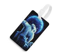 Polar Bear Mom in Spaces Travel Luggage Tag Suitcase Identifiers Tags Carryon Backpack