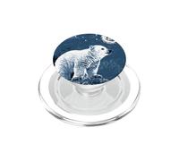 Polar Bear Moon and Polaris Star Design PopSockets PopGrip for MagSafe