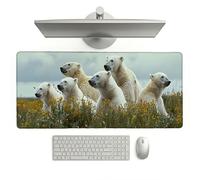 Polar Bear Mouse Pad 1000 x 500 x 3 mm Extended Large Mouse Mat, Keyboard Mousemat, Desk Mat Workspace with Anti-Slip Base & Anti-Fray Edges, Waterproof Desk Accessories for Work (Landscape) L-x153