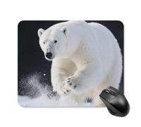 Polar Bear Mouse Pad Square Laptop Mouse Mat Cute Computer Mousepad Keyboard Pad Non-Slip Desk Pads for Gaming Office Work Home 20 * 25cm