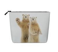 Polar Bear Multi Functional Single-Layer Linen Makeup Bag - Fashionable and Practical Cosmetic Storage Bag