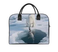 Polar Bear on Ice Multi-purpose Travel Duffle Bag | Scratch Resistant Nylon Tote Bag with Detachable Strap Travel Tote Handbag for Daily Business Getaways