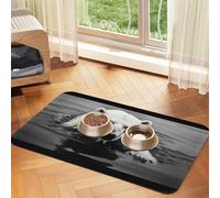 Polar Bear on The Water Surface Pet Feeding Mat Dog Cat Eating Food Absorbent Leather Tablecloth for and Water Bowl Waterproof No Stains Quick Dry Non-Slip 23.62 * 15.75IN