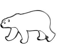 Polar Bear Outline Enamel Lapel Pin - 2 x 1.4 cm Metal Badge - Wildlife-Themed Accessory for Jackets, Hats, Backpacks, and More