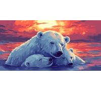 Polar Bear Paint by Numbers for Adults, Canvas for Painting DIY Paint by Numbers Kits Canvas Wall Art Without Frame Large Watercolor Painting Kit, Gifts for Friends, Wall Decor, 80x160cm Abstract e-18
