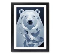 Polar Bear Painting Geometric Framed Wall Art Print, Ready to Hang Picture for Living Room Bedroom Home Office, Black A2 (48 x 66 cm)