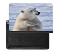 Polar Bear Passport Holder Cover Leather Passport Wallet RFID Blocking Travel Wallet Documents Organizer Passport Protector Passport Cover for Men&Women