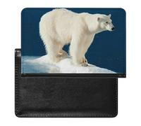 Polar Bear Passport Holder PU Leather Slim Passport Cover with Card Slots Travel Document Holder Cover