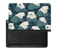 Polar Bear Pattern Passport Holder PU Leather Passport Wallet Cute Passport Cover Case Portable Credit Card Organizer Beautiful Travel Document Organizer for Women Men