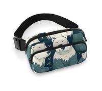 Polar Bear Pattern Printed Fanny Pack Fanny Packs for Women Men,Crossbody Bag Large Chest Bag with Adjustable Strap for Outdoors Workout Traveling Casual Running, Polar Bear Pattern, 20x13cm