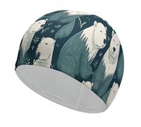 Polar Bear Pattern Swim Cap for Adult Lightweight Fabric Swim Cap Comfortable Swim Hat High Elasticity Swimming Caps Hat