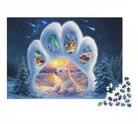 Polar Bear Paw Frame 1000pc Jigsaw Puzzle Ultra Difficult Party Puzzle Game Gift Box Included Eco-friendly 70x50cm/1000pcs