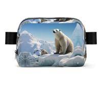 Polar Bear Penguin Fanny Pack Crossbody Waist Bag Pack Waterproof Mini Belt Bag Bum Hip Bag for Men Women, Polar Bear Penguin, One Size