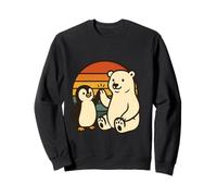 Polar Bear Penguin Friendship Retro Cute Best Friends Sweatshirt
