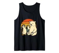 Polar Bear Penguin Friendship Retro Cute Best Friends Tank Top