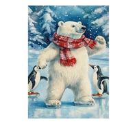 Polar Bear Penguin Ice Jigsaw Puzzle, 1000 Pcs Indoor Adult Game | 38x26cm Cardboard, Brain Workout, Accurate Cutting, Adult Hobbyists, Stress Reduction