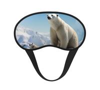 Polar Bear Penguin Sleep Mask for Side Sleeper, Blackout Sleep Eye Mask Comfortable Blindfold Eyeshade Soft Breathable Sleeping Mask with Elastic Strap Silk Eye Covers for Travel