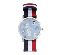 Polar Bear Penguin Winter Mens Nylon Strap Watch No Scale Watch | Analog Quartz Watches,Casual Fashion Wristwatch,Wrist Watch for Party Sport Business