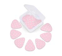 Polar Bear Pink 12 Pack Guitar Picks with Organizer Storage Box, Thin-Medium-Heavy Picks Handmade Plectrums Guitar Plectrums Bass Ukulele Picks Acoustic Guitar Lovers Gift