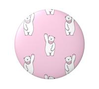 Polar Bear Pink Round Badge - Durable Tin Plate Design With Full Front Print, Perfect For Custom Gifts And Apparel Decoration
