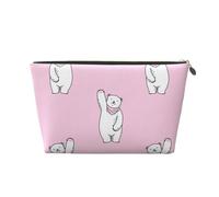 Polar Bear Pink Vagilo Leather Toiletry Bag - Stylish & Durable Toiletry Kit for Travelers, Cosmetic Organizer, Makeup Bag, Carry-On, Portable Organizer, Zippered Pouch