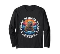 Polar Bear Plunge Ice Jump Funny Antarctica Polar Plunge Long Sleeve T-Shirt