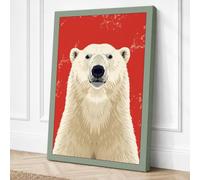 Polar Bear Portrait Canvas Wall Art Print 30x20 Inch | Ready to Hang, Gallery Wrapped, Fade-Resistant Inks, Securely Packaged, UK Made