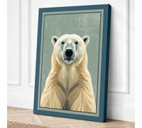 Polar Bear Portrait Canvas Wall Art Print 30x20 Inch | Ready to Hang, Gallery Wrapped, Fade-Resistant Inks, Securely Packaged, UK Made
