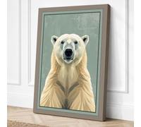 Polar Bear Portrait Canvas Wall Art Print 30x20 Inch | Ready to Hang, Gallery Wrapped, Fade-Resistant Inks, Securely Packaged, UK Made