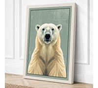 Polar Bear Portrait Canvas Wall Art Print 30x20 Inch | Ready to Hang, Gallery Wrapped, Fade-Resistant Inks, Securely Packaged, UK Made