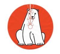 Polar Bear Print Christmas Tree Skirt,New Year Winter Christmas Tree Decoration,Suitable For Family Parties