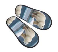polar bear print Plush home indoor slippers, warm and comfortable, fit for cold weather