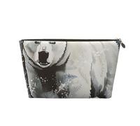 Polar Bear Print Printed Travel Cosmetic Bags with Gold Zipper Makeup Organizer Cosmetic Case Toiletry Bag for Women Mom Girls