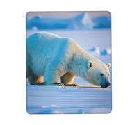 Polar Bear Print Small Desk Pad,Rubber Base with Precision Stitched Edges,Perfect for Office,Gaming