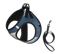 Polar Bear Print Soft Mesh Dog Harness and Leash Set Pet Puppy Cat Comfort Padded Vest No Pull Harnesses