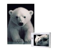 polar bear Printed Jigsaw Puzzle with Storage Box, Wooden Puzzle for Adults and Kids, 1000 Pieces Family Fun Decorative Game
