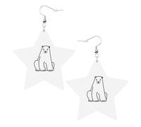 Polar Bear Printed Leather Pierced Earring Set, 1 Pair Lightweight Bohemian Earrings Birthday Party Jewelry Gifts For Women