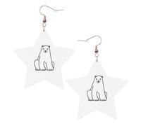 Polar Bear Printed Leather Pierced Earring Set, 1 Pair Lightweight Bohemian Earrings Birthday Party Jewelry Gifts For Women