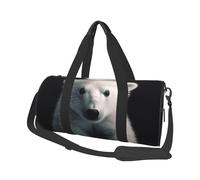Polar Bear Printed Sports Gym Bag with Wet Pocket & Shoes Compartment, Travel Duffel Bag for Men Women