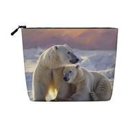 Polar Bear Printed Travel Makeup Bag Imitation Linen Cosmetic Bags Waterproof Cosmetic Case Organizer for Women