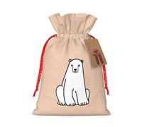 Polar Bear Printing 4.7x6.9 Inch Christmas Bag Drawstring Closure,For Christmas Anniversaries Birthdays
