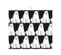 Polar Bear Printing Fashion Kitchen Drying Mat,Water Absorbent Mat with Lanyard for Kitchen Countertops,Tabletops