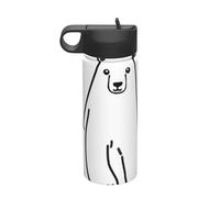 Polar Bear Printing Travel 18oz Sports Insulated Kettle Water Bottle Stainless Steel Kettle Portable Cup