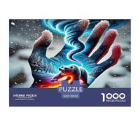 Polar Bear Puzzle Fire & Ice Cosmic Hand for Adults Educational Game Challenge Puzzles for Adults Kids 70x50cm/1000pcs