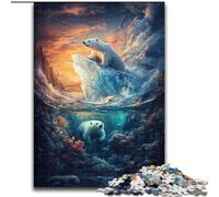 Polar Bear Puzzles for Teenagers Teens 1000pc Puzzle, Family Activity Fun at Home Activities, Birthday Present,Travel Gifts (size 50x75cm)