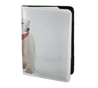 Polar Bear Red Print 5.5 Inch Passport For Men And Women Lightweight Stylish Travel Document Wallet, Black, One Size