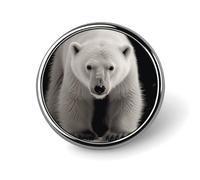 Polar Bear Round Badge Cute Enamel Lapel Pin Brooches Button Pin Personalized Clothing Decoration Unisex Badge Holder Hats Bags Shirts Decor
