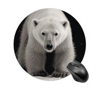 Polar Bear Round Mouse Pad Smooth Glide Gaming Mousepad Extra Density Portable Comfortable Mouse Mat for Desk, Home, Office 7.8x7.8 Inches